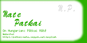 mate patkai business card