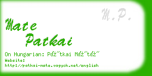 mate patkai business card